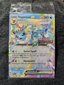 SEALED Vaporeon ex (Prismatic Evolutions Stamp) 023/131 Black Star Promo Pokemon - Image 3