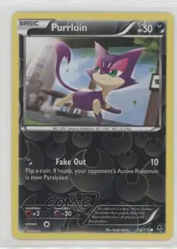 Purrloin Reverse Foil Pokemon XY Phantom Forces #56 - Image 1