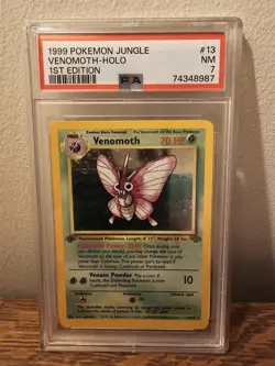 PSA 7 NM - Venomoth 13/64 - Pokemon Jungle 1st Edition Holo Rare - Image 3