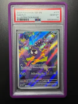 Pokemon Gastly Temporal Forces Illustration Rare #177 PSA 10 (With Graded Guard) - Image 1