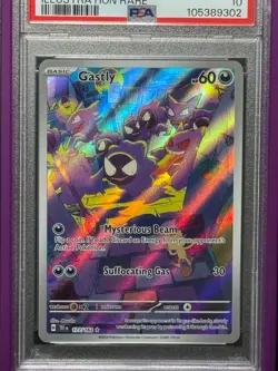 Pokemon Gastly Temporal Forces Illustration Rare #177 PSA 10 (With Graded Guard) - Image 2