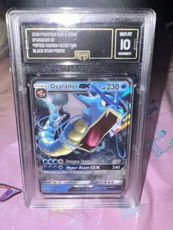 2019 Pokemon Hidden Fates Gyarados GX #SM212 Black Star Promo GMA Gem Mint 10 - Image 2