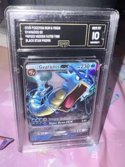 2019 Pokemon Hidden Fates Gyarados GX #SM212 Black Star Promo GMA Gem Mint 10 - Image 3