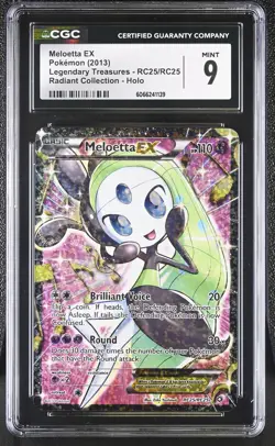 CGC 9 Meloetta EX Legendary Treasures RC25/RC25 Radiant Collection Holo Pokemon - Image 1