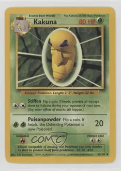 Kakuna Pokemon Base Set #33 1999 - Image 1