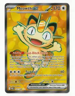 Full Art Meowth EX Holo 107/088 - Pokemon Perfect Order 2026 (NM) - Image 1