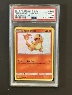 2019 Pokemon Charmander Holo Hidden Fates PSA 10 #SV6 - Image 1