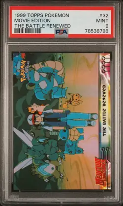 PSA 9 Movie Edition 32 The Battle Renewed Topps The Movie Edt Pokemon - Image 1