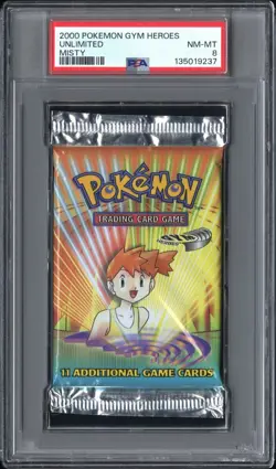 2000 Pokemon Gym Heroes Booster Foil Pack Misty 🔥PSA 8🔥 - Image 1
