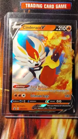 Pokemon TCG Cinderace V SWSH Black Star Promo SWSH015 Holo Promo - Image 1