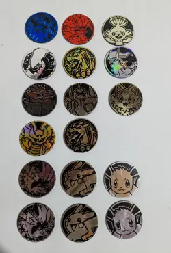 Pokemon TCG Official Flip Coins Mixed Bundle Lot Of 34 Jumbo & Standard Tokens - Image 3