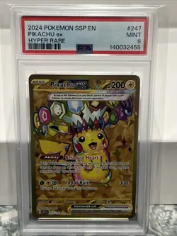 2024 POKEMON SSP EN-SURGING SPARKS 247 PIKACHU EX HYPER RARE PSA 9 - Image 1