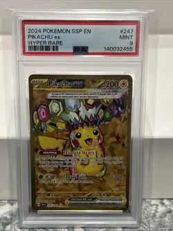 2024 POKEMON SSP EN-SURGING SPARKS 247 PIKACHU EX HYPER RARE PSA 9 - Image 3