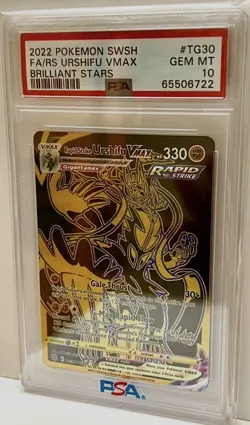 Pokemon Rapid Strike FA/RS Urshifu VMAX TG30 Black Gold Brilliant Stars PSA 10 - Image 1