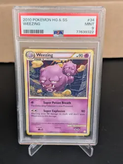 PSA 9 2010 Pokemon HeartGold & SoulSilver Weezing #34 - Image 1