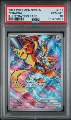 Pokemon Zeraora Stellar Crown Illustration Rare 151/142 PSA 10 - Image 1