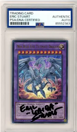 PSA Signed Eric Stuart Yu-Gi-Oh! Neo Blue-Eyes Ultimate Dragon MVP1-EN001 - Image 1