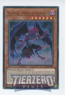 Yugioh Blackwing - Simoon the Poison Wind BLCR-EN062 Ultra Rare 1st Edition - Image 1