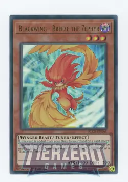 Yugioh Blackwing - Breeze the Zephyr BLCR-EN061 Ultra Rare 1st Edition Near Mint - Image 1