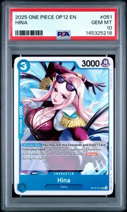 2025 ONE PIECE OP12-LEGACY OF THE MASTER #051 HINA PSA 10 - Image 1