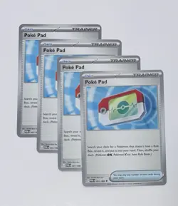 4x Play-Set of Pokemon TCG Poke Pad Trainer-Item Cards 198/217 English POR - Image 1
