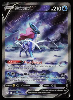 Suicune V GG38/GG70 Ultra Rare Crown Zenith Galarian Gallery Pokemon Card - Image 1