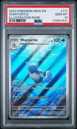 PSA 10 WARTORTLE 171/165 | 151 Full Art English Graded Pokemon Card - Image 1