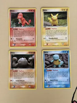 Pokemon EX Delta Species Ditto Lot 4 Cards Charmander Pikachu Geodude Squirtle - Image 1