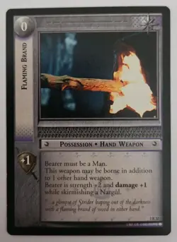 LOTR TCG Flaming Brand Lord of the Rings Rare Decipher Card CCG 2R32 - Image 1