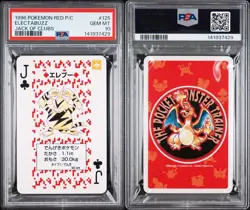 1996 POKEMON RED VERSION PLAYING CARDS 125 ELECTABUZZ JACK OF CLUBS PSA 10 - Image 1