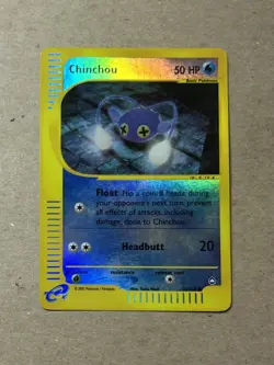 2002 Pokemon Aquapolis Chinchou Reverse Holo Card 70/147 - Image 1
