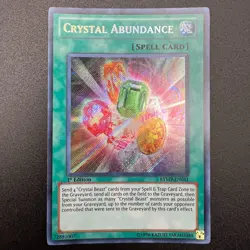 YuGiOh Crystal Abundance RYMP-EN051 Secret Rare 1st Edition NM - Image 1