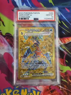 2023 POKEMON PAR EN-PARADOX RIFT HYPER RARE #260 GARCHOMP EX PSA 10 - Image 1