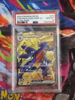 PSA 10 CYNTHIA'S GARCHOMP EX 215/182 ULTRA RARE DESTINED RIVALS POKEMON - Image 1