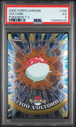 2000 Topps Chrome Pokemon T.V. Voltorb #100 PSA 5 - Image 1