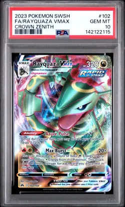 PSA 10 RAYQUAZA VMAX 102/159 FULL ART CROWN ZENITH POKEMON 😍 - Image 1