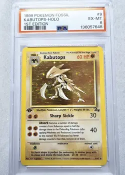 1999 POKEMON FOSSIL 1ST EDITION #9 KABUTOPS HOLO 9/64 PSA 6 EX-MT CGC BGS - Image 3