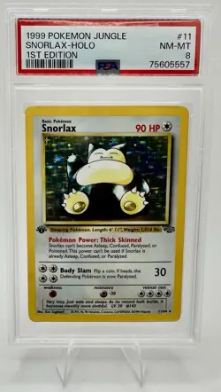 1999 POKEMON JUNGLE 1ST EDITION #11 SNORLAX-HOLO PSA 8 NM-MT - Image 2