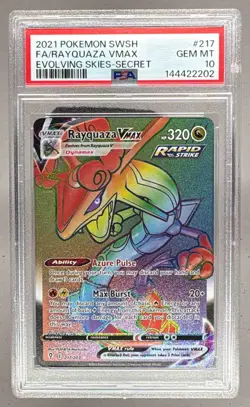 2021 Pokemon Sword & Shield Evolving Skies 217 Rayquaza VMAX PSA 10 144422202 - Image 1