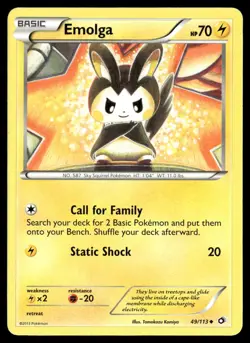 Emolga 49/113 Uncommon Legendary Treasures Pokemon Lightly Played - Image 1