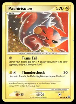 Pachirisu 43/100 Uncommon Majestic Dawn Pokemon Damaged - Image 1