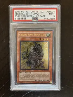 Yugioh Ultimate Rare Crystal Beast Topaz Tiger Psa 9 1st Edition - Image 2