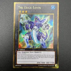 YuGiOh Tri-Edge Levia PGLD-EN026 Gold Secret Rare 1st Edition NM - Image 1