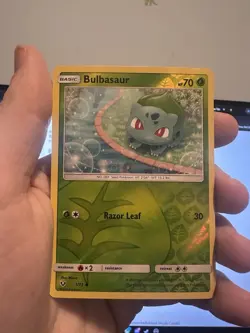 Pokemon TCG Shining Legends Bulbasaur 1/73 Reverse Holo Common Card - Image 1