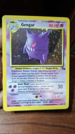 Pokemon Vintage Card Gengar 5/62 Fossil Holo - Image 1