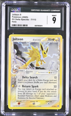 Jolteon 7/113 EX Delta Species English Pokemon Card CGC 9 - Image 3