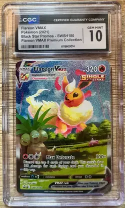 CGC 10 Gem Mint TCG Pokemon Black Star Promo Flareon VMAX Prem. Coll. - Image 1