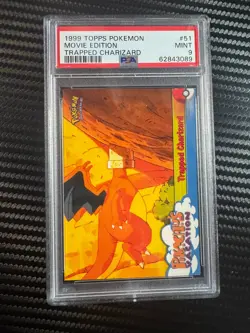 Trapped Charizard PSA 9 1999 Pokemon Topps Movie Edition #51 *BTX - Image 1
