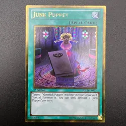 YuGiOh Junk Puppet PGLD-EN007 Gold Secret Rare 1st Edition NM - Image 1