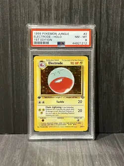 Electrode 1st Edition PSA 8 Jungle #2 Pokemon 1999 Holo Rare - Image 1